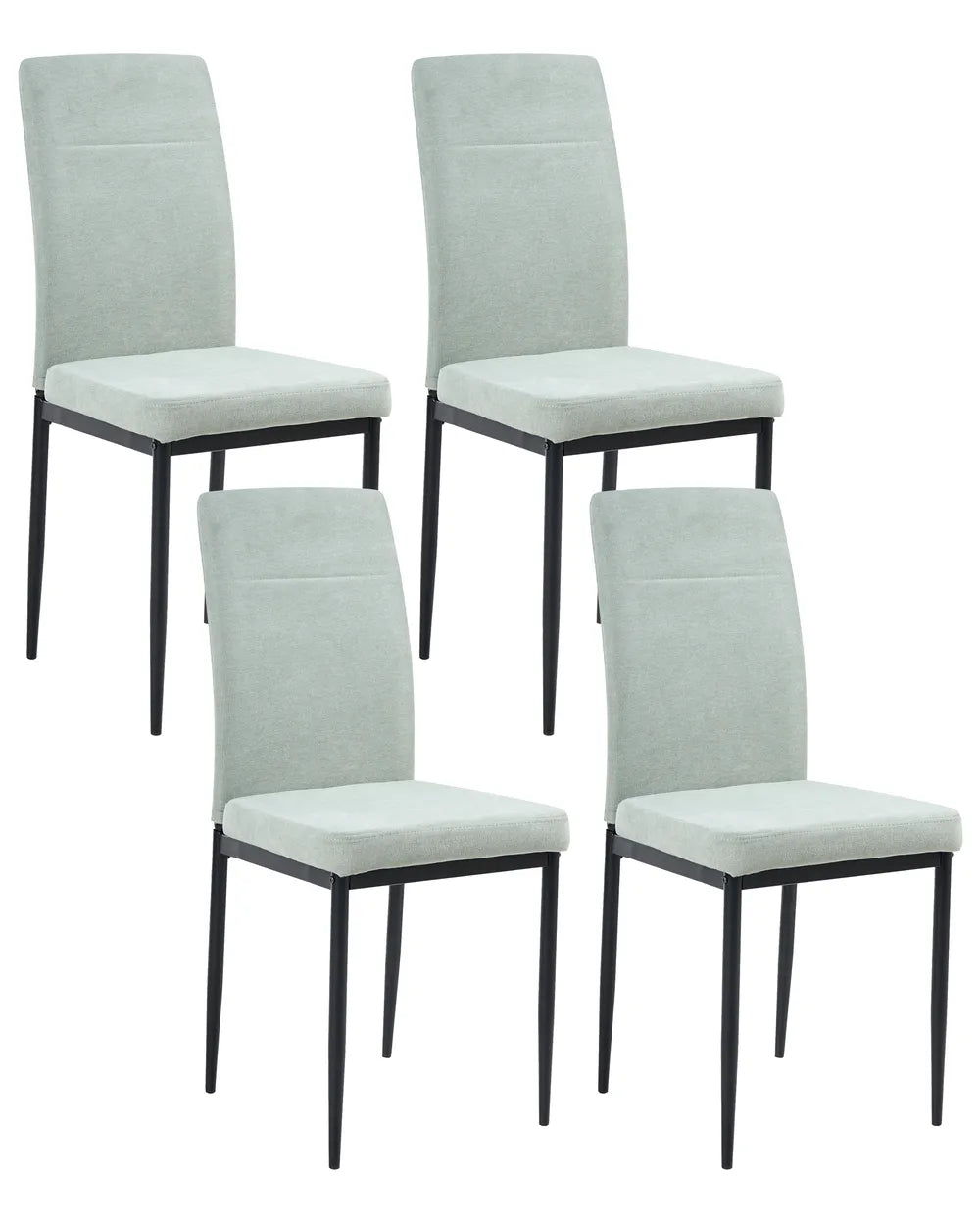 Set of 4 Dining Chairs Fabric Light Green Bree