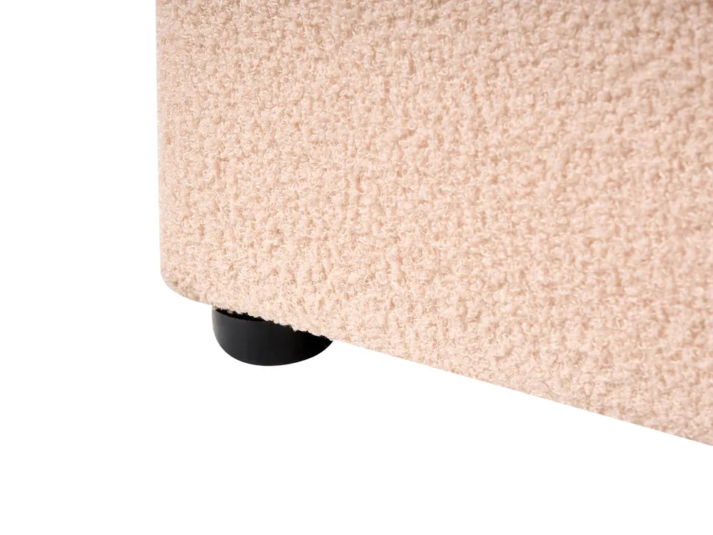 Ottoman Bed Boucle 140 x 200 cm (EU Double) Peach Pink Blake