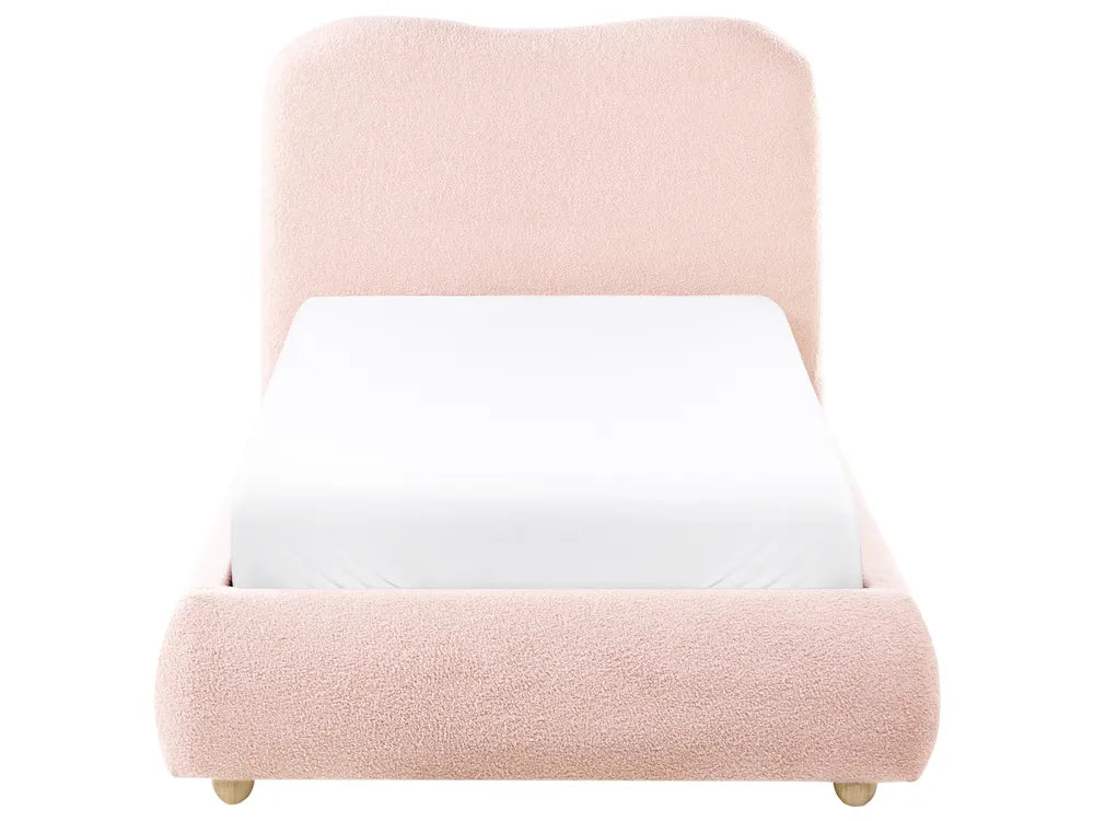 Ottoman Bed Boucle 90 x 200 cm (EU Single) Pink Lorelai