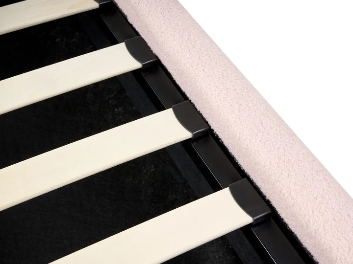 Ottoman Bed Boucle 90 x 200 cm (EU Single) Pink Lorelai