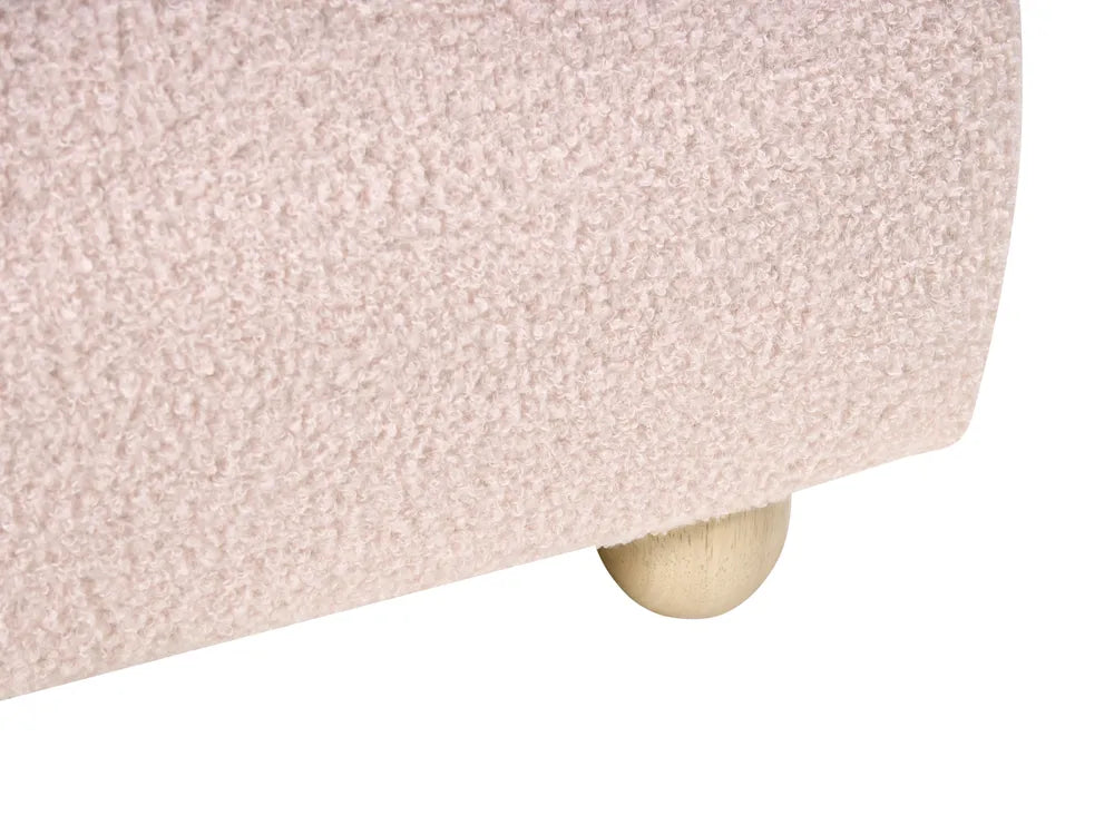 Ottoman Bed Boucle 90 x 200 cm (EU Single) Pink Lorelai