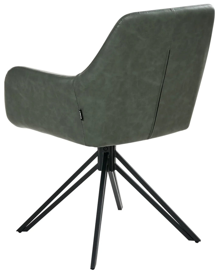 Set of 2 Dining Chairs Faux Leather Dark Green Tokyo