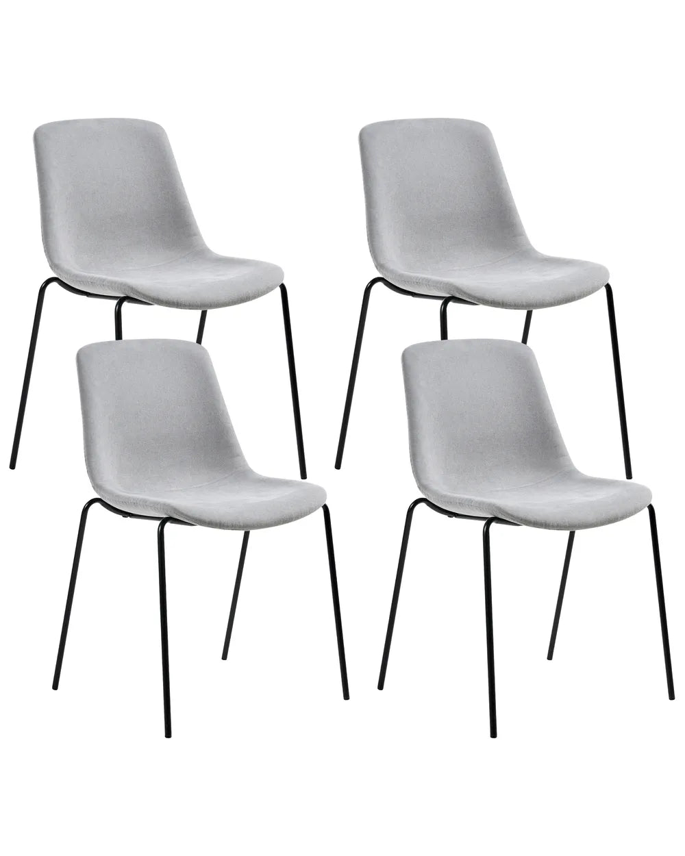 Set of 4 Dining Chairs Fabric Grey Vero