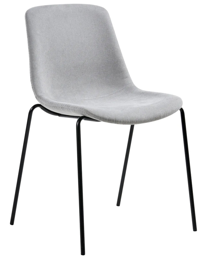 Set of 4 Dining Chairs Fabric Grey Vero