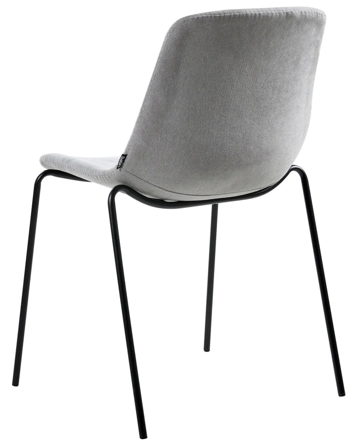 Set of 4 Dining Chairs Fabric Grey Vero