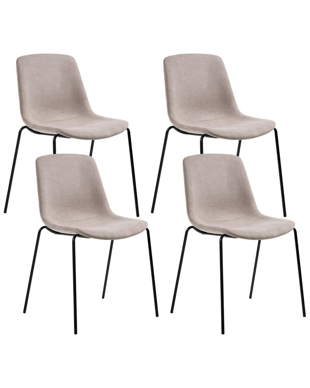 Set of 4 Dining Chairs Fabric Beige Vero