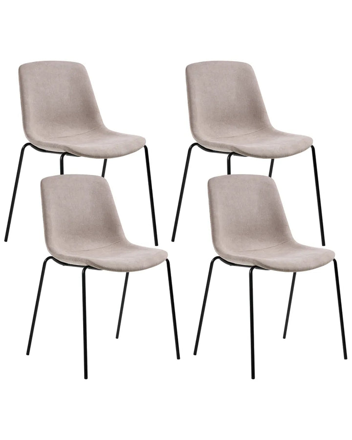 Set of 4 Dining Chairs Fabric Beige Vero