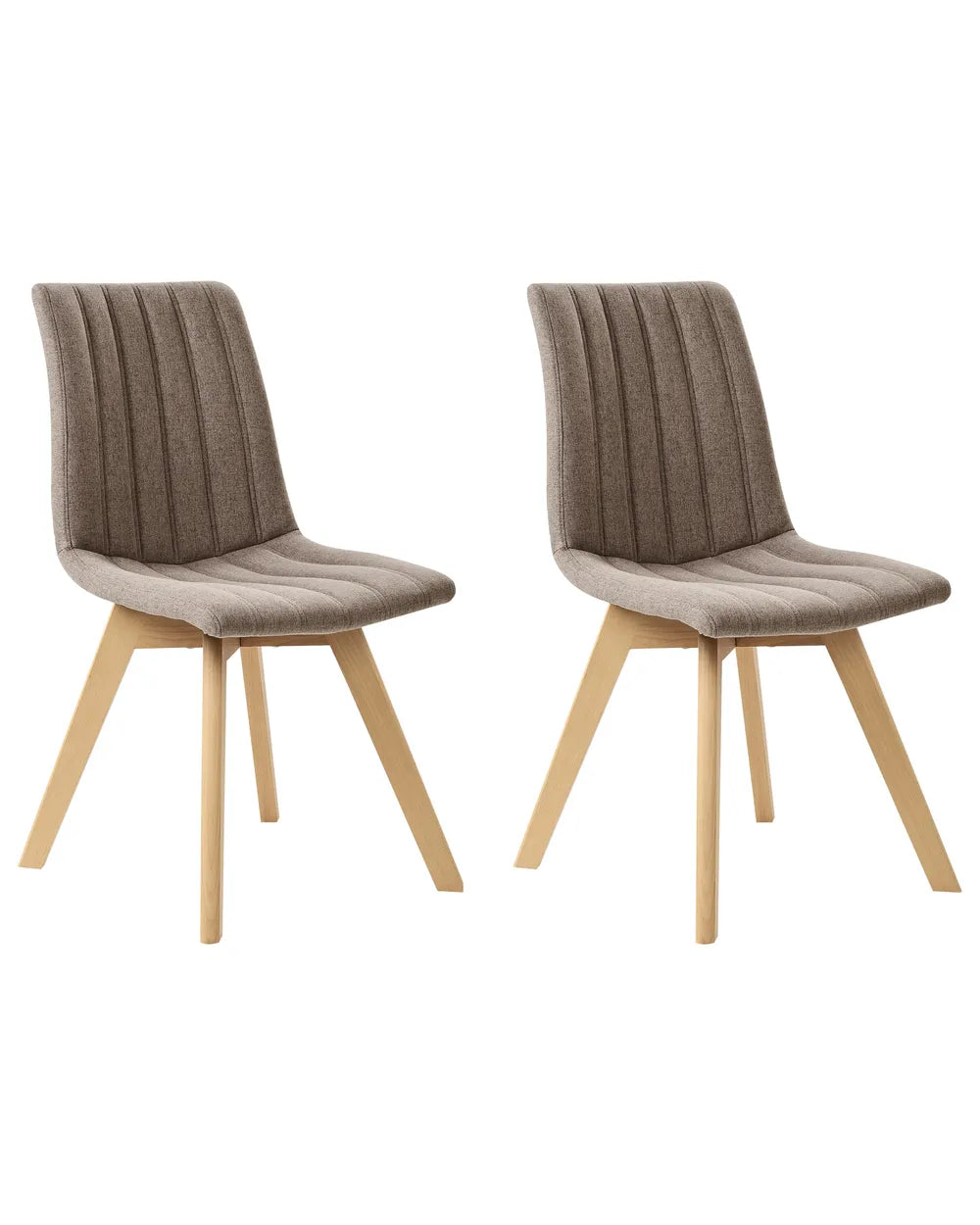 Set of 2 Dining Chairs Fabric Brown Aurelie