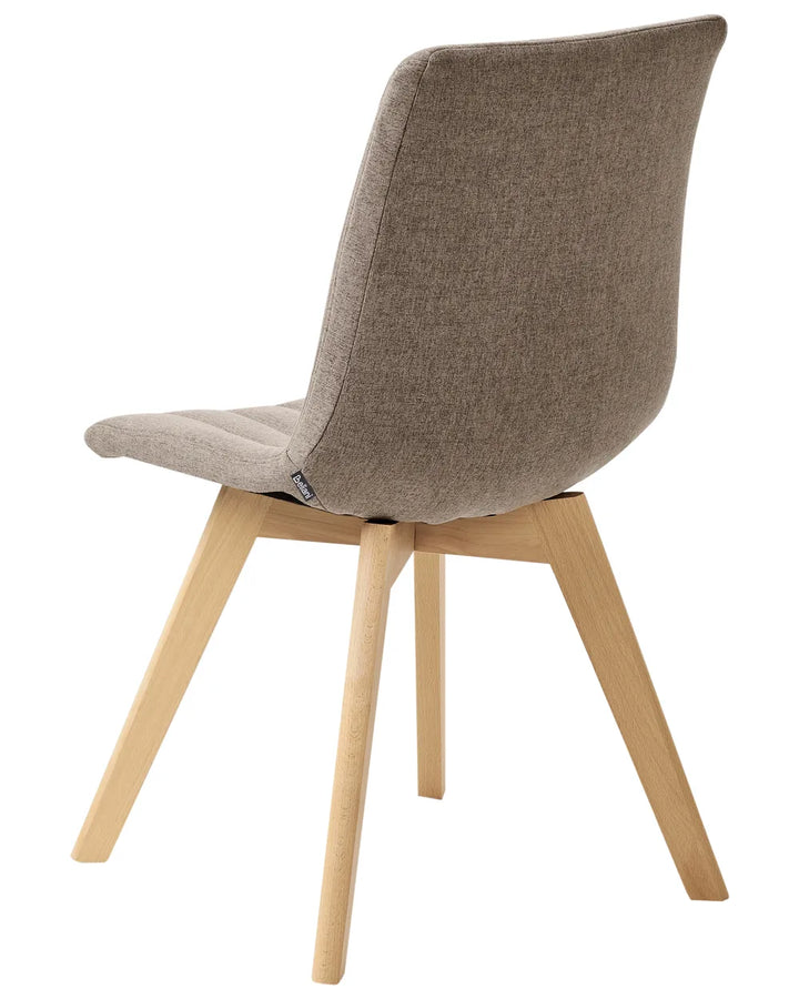 Set of 2 Dining Chairs Fabric Brown Aurelie