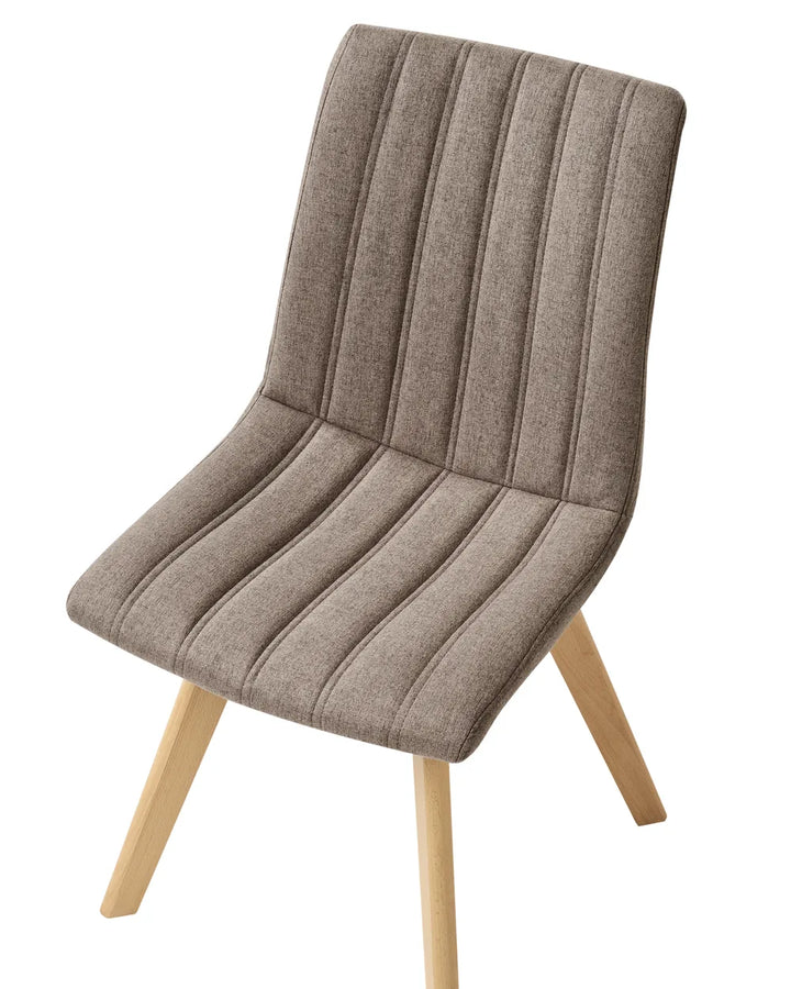 Set of 2 Dining Chairs Fabric Brown Aurelie