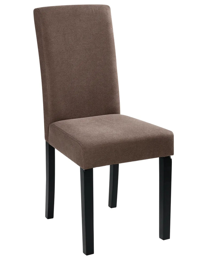 Set of 2 Dining Chairs Fabric Brown Celine