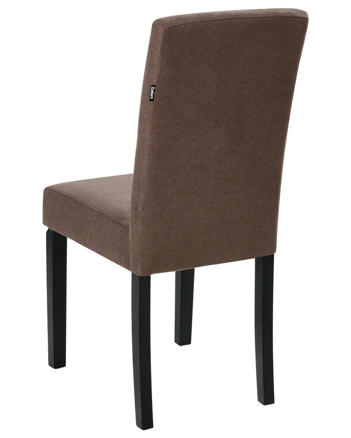 Set of 2 Dining Chairs Fabric Brown Celine