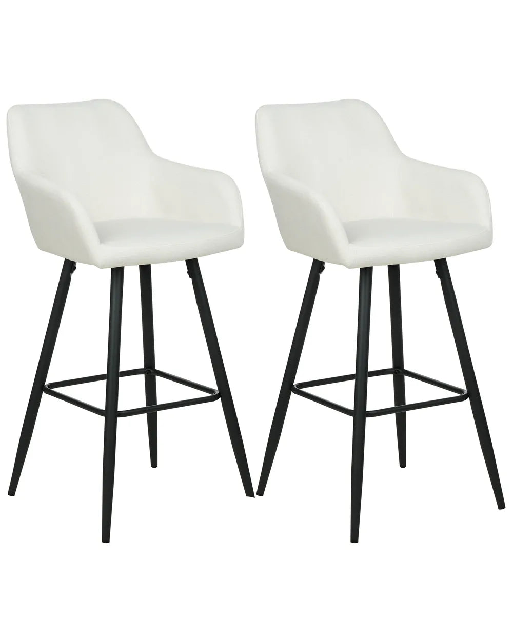 Set of 2 Bar Chairs Velvet Off-White Frank