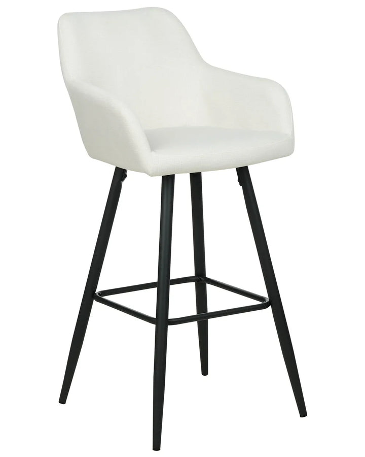 Set of 2 Bar Chairs Velvet Off-White Frank