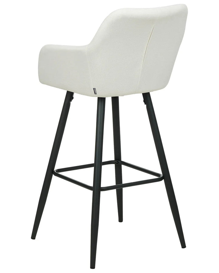 Set of 2 Bar Chairs Velvet Off-White Frank