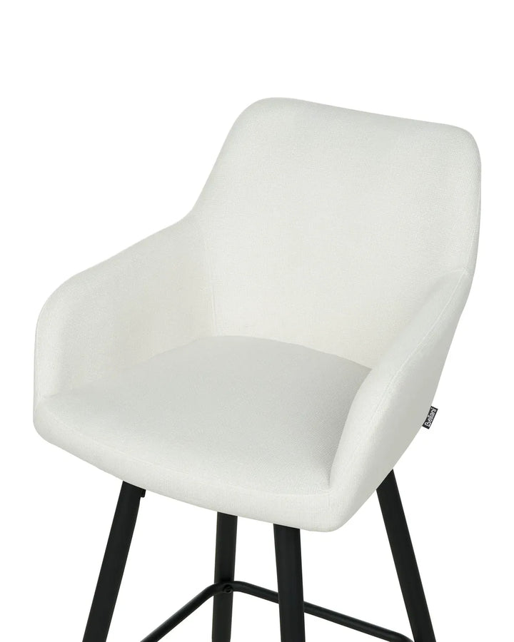 Set of 2 Bar Chairs Velvet Off-White Frank