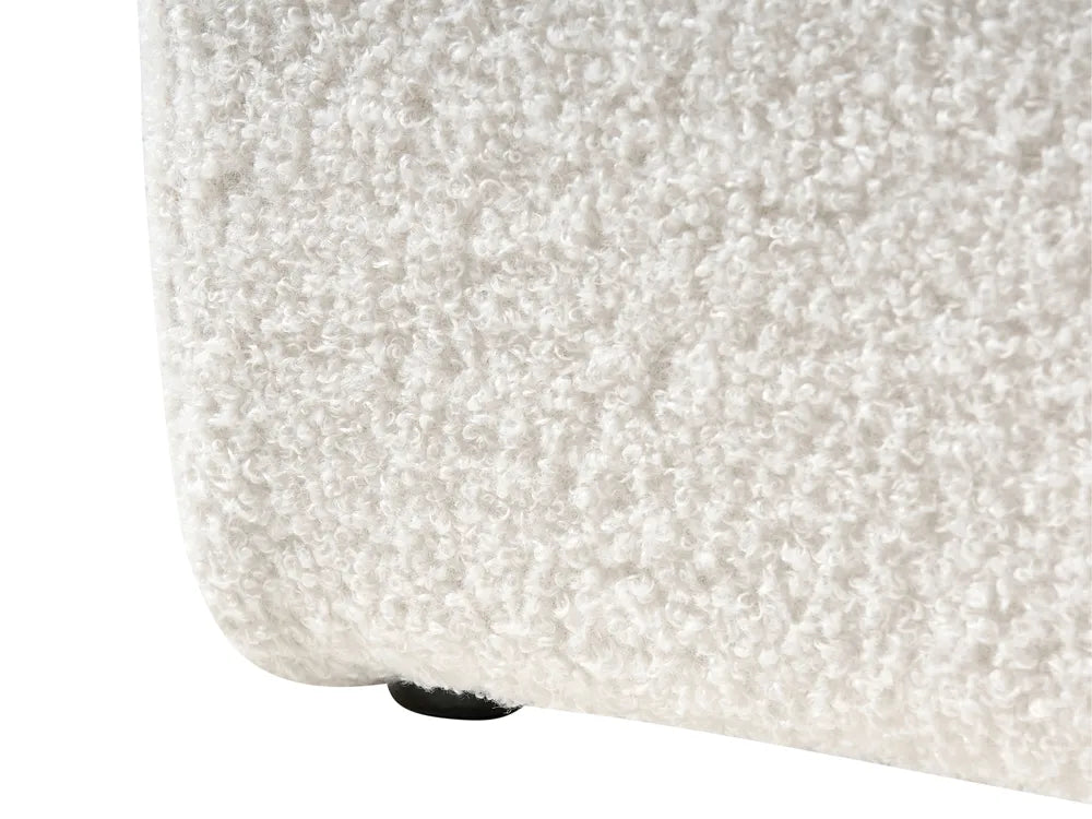 Ottoman Bed without Headboard Boucle 160 x 200 cm (EU King Size) Off-White Miley