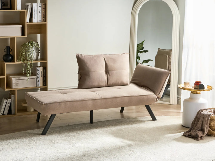 Right-Hand Chaise Lounge Fabric Taupe Brylle