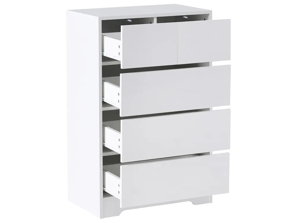 5 Drawer Chest White Taylor