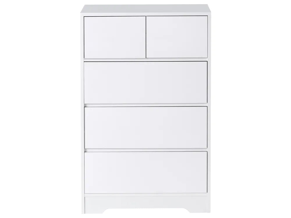 5 Drawer Chest White Taylor