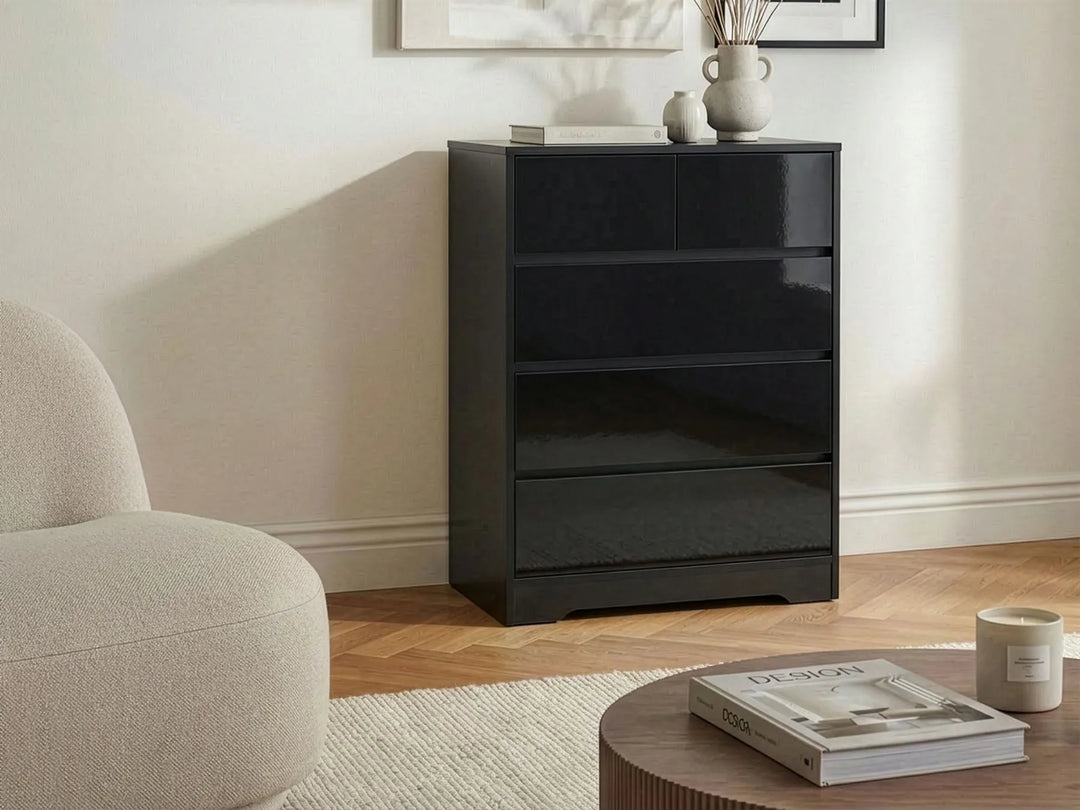 5 Drawer Chest Black Taylor