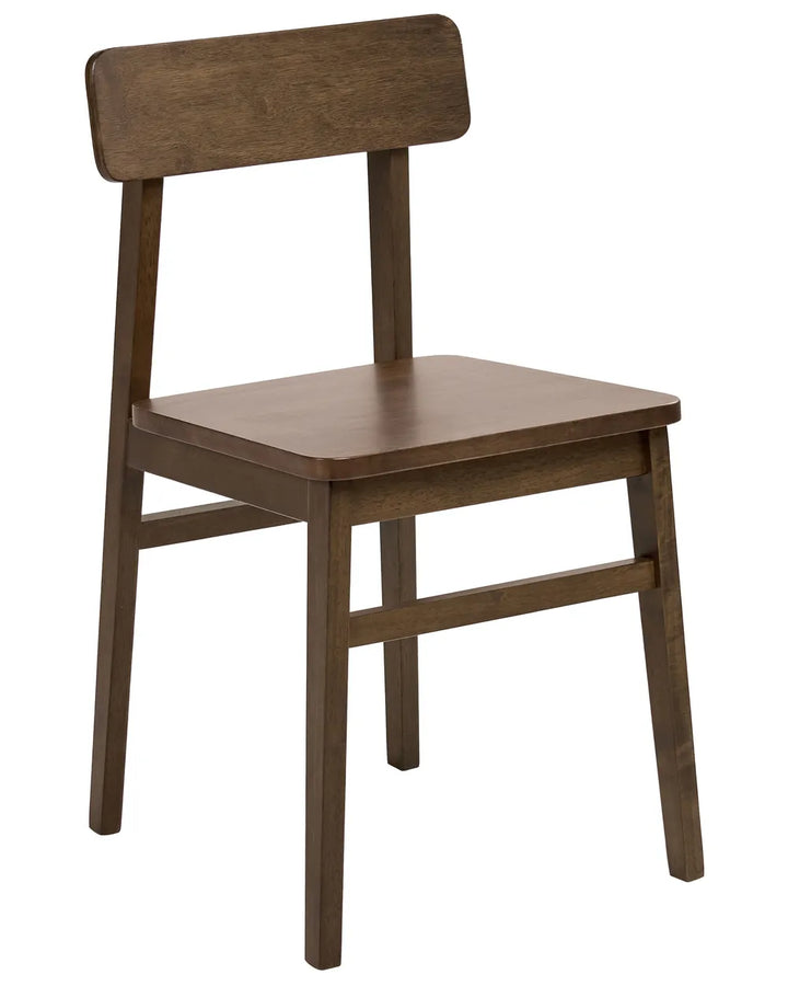 Set of 2 Dining Chairs Wood Dark Brown Beth