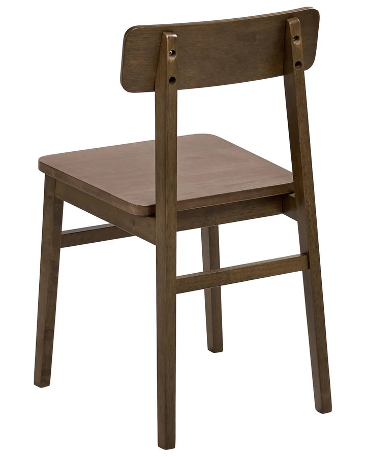 Set of 2 Dining Chairs Wood Dark Brown Beth