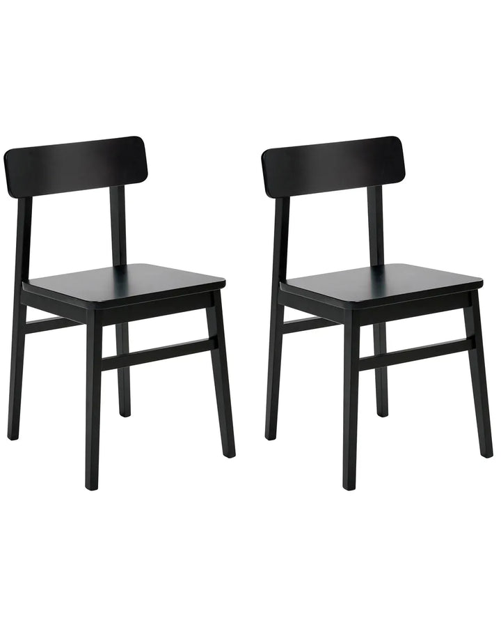 Set of 2 Dining Chairs Wood Black Beth