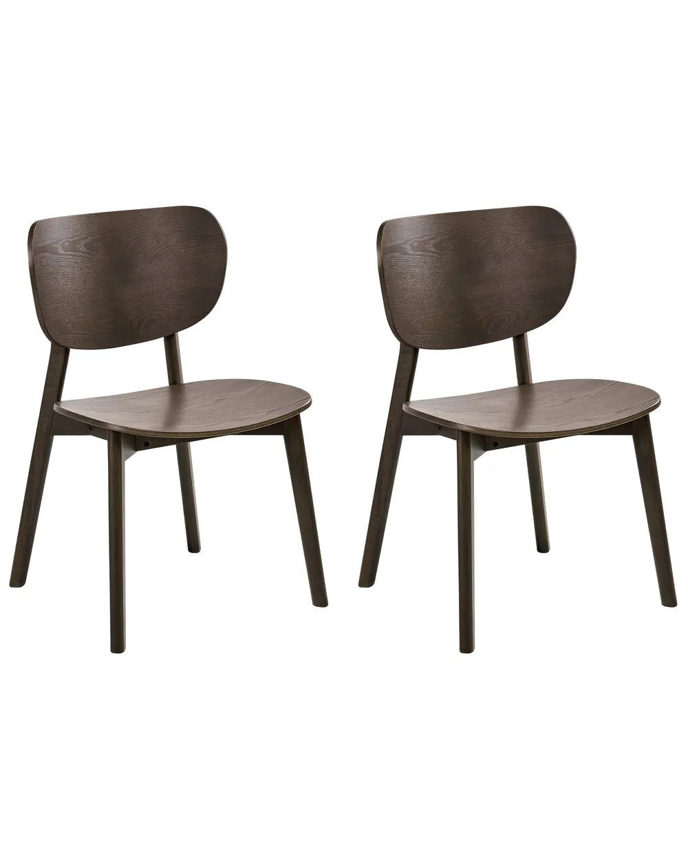 Set of 2 Dining Chairs Wood Dark Brown Rini