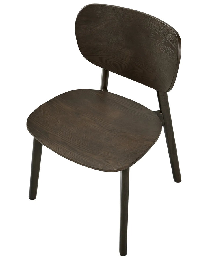 Set of 2 Dining Chairs Wood Dark Brown Rini