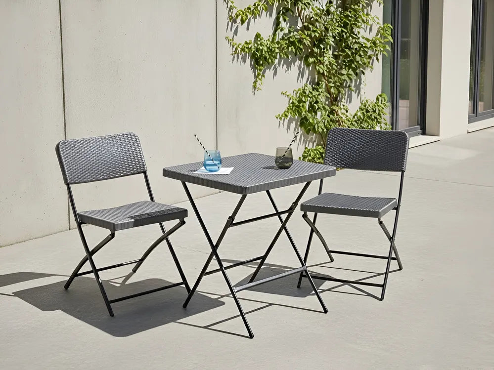 Bistro Set Folding Grey Welch