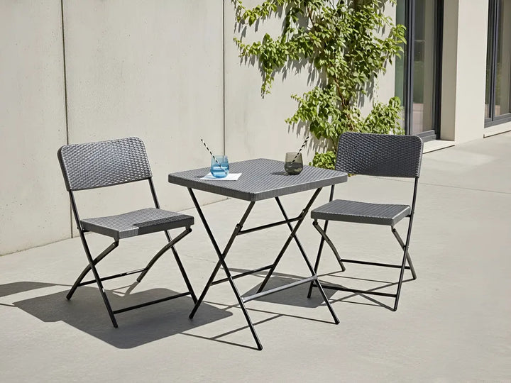 Bistro Set Folding Grey Welch