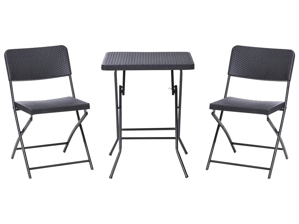 Bistro Set Folding Black Welch