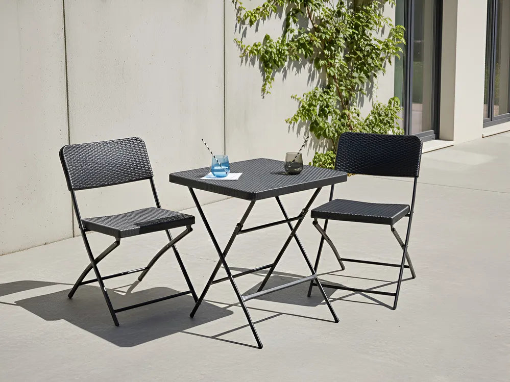 Bistro Set Folding Black Welch