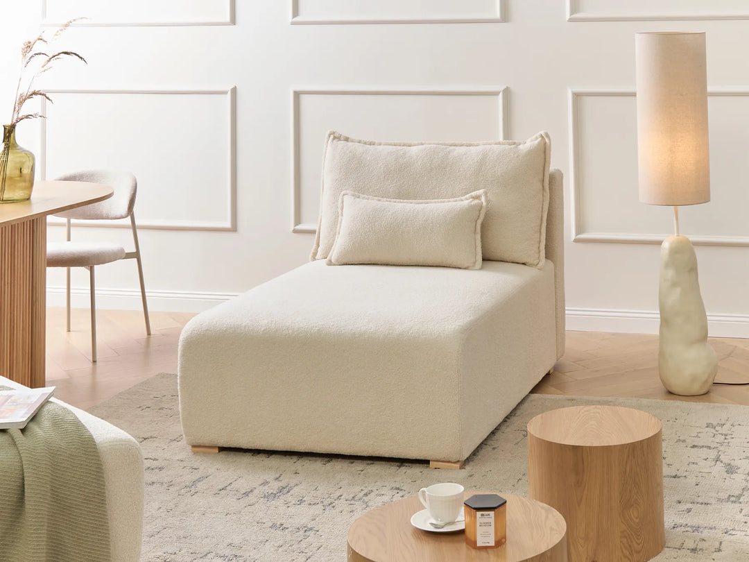 Chaise Longue Boucle Off-White Averni