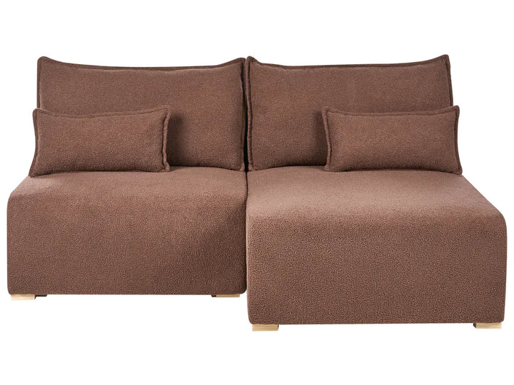 Modular Corner Sofa Boucle Brown Left Hand Averni