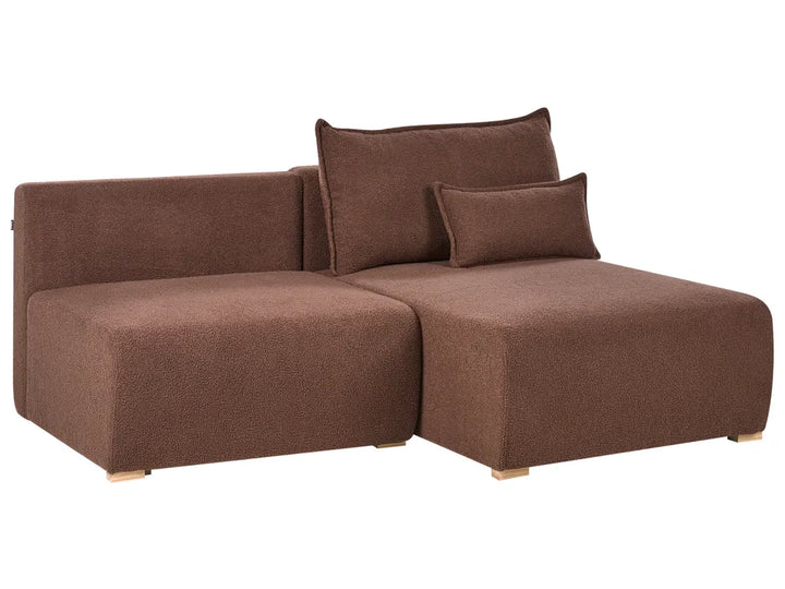 Modular Corner Sofa Boucle Brown Left Hand Averni