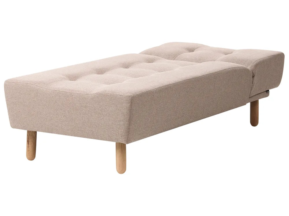 Chaise Longue Fabric Beige Ash