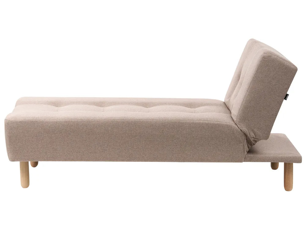Chaise Longue Fabric Beige Ash