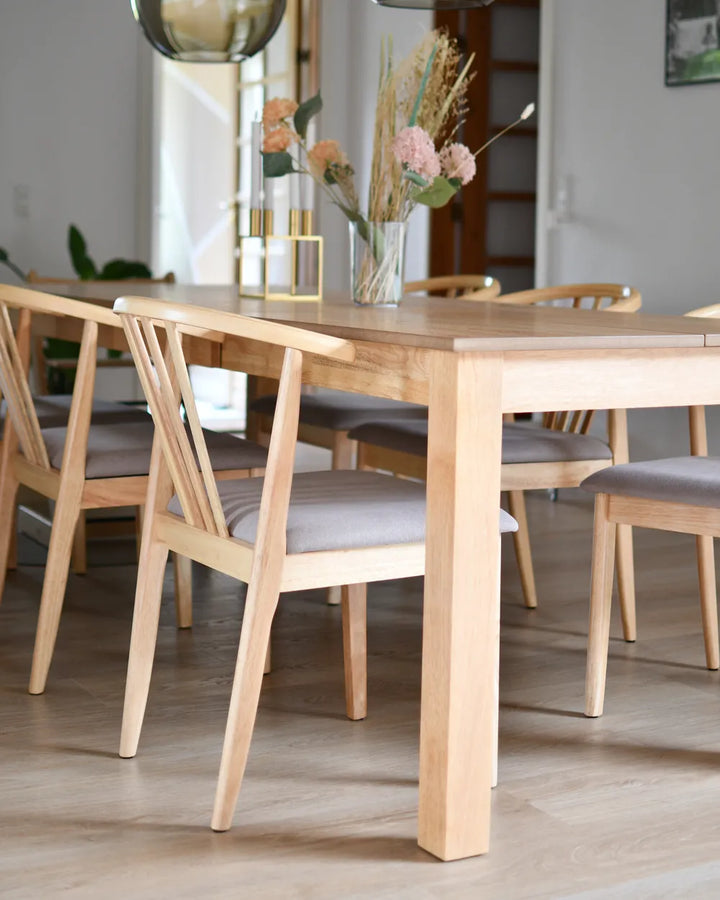 Set of 2 Dining Chairs Wood Light Brown/ Taupe Denise
