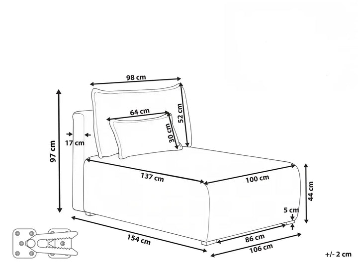 Chaise Longue Boucle Light Green Averni