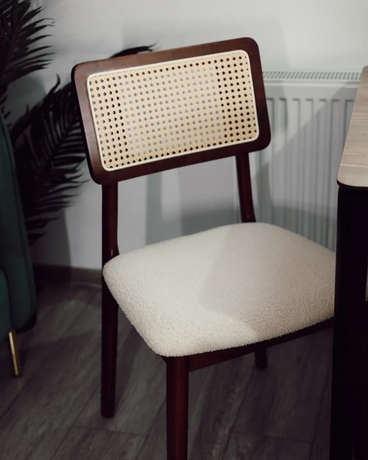Set of 2 Dining Chairs Wood Brown Olive