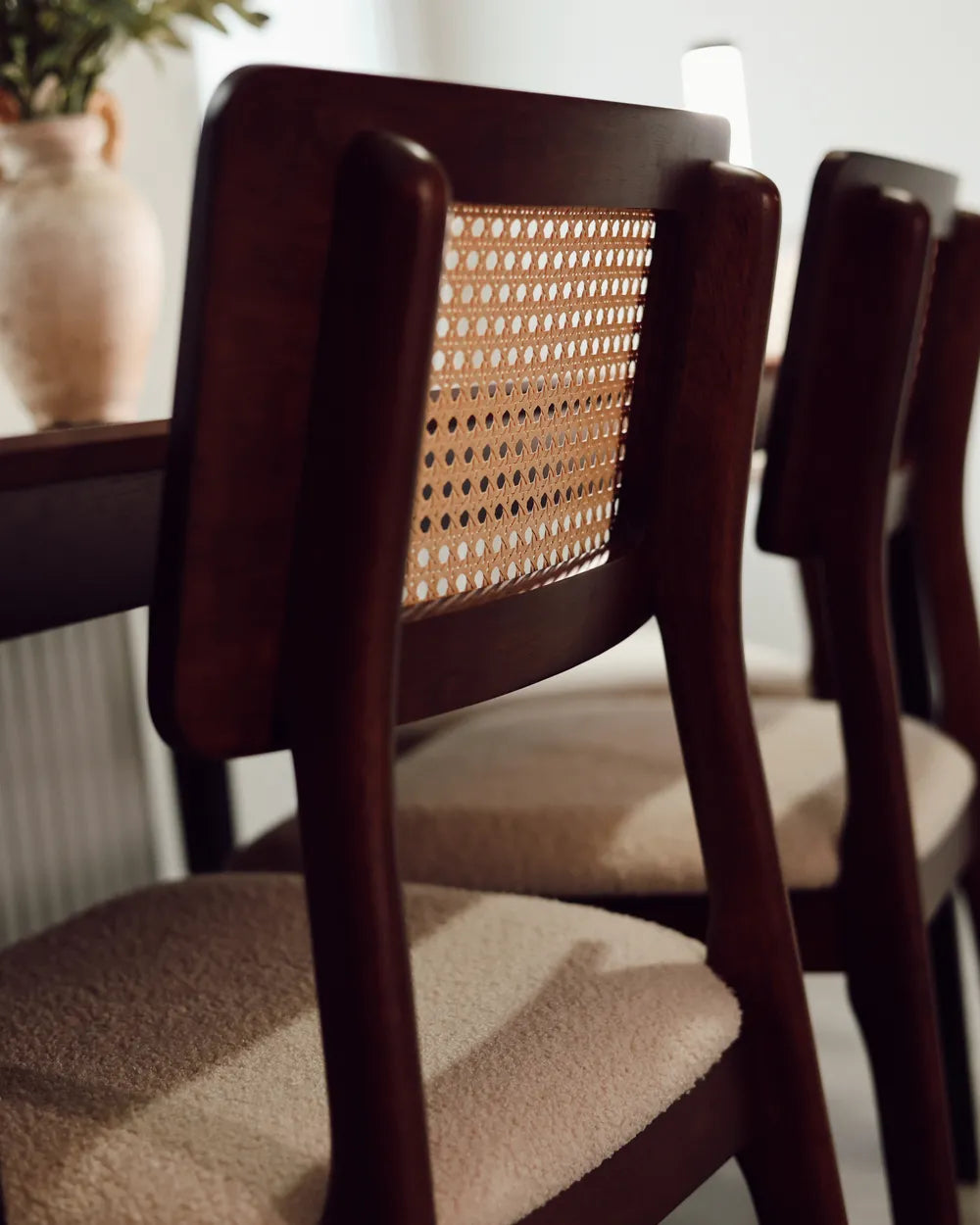 Set of 2 Dining Chairs Wood Brown Olive