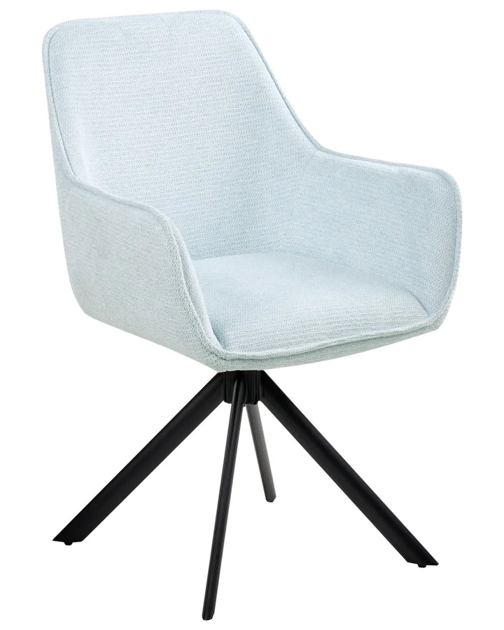 Dining Chair Swivel Faux Linen Light Blue Leah