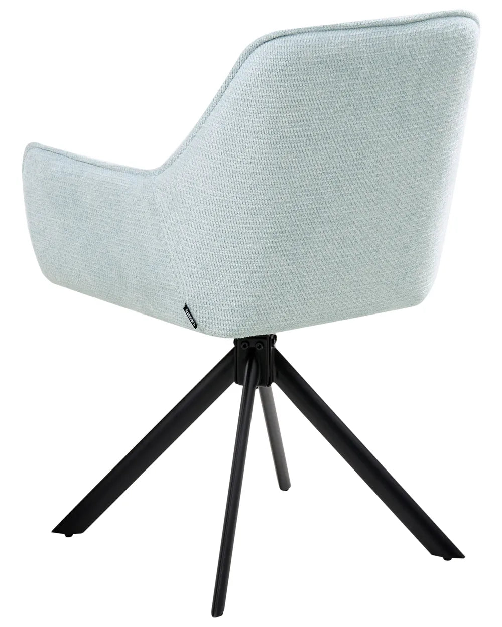 Dining Chair Swivel Faux Linen Light Blue Leah