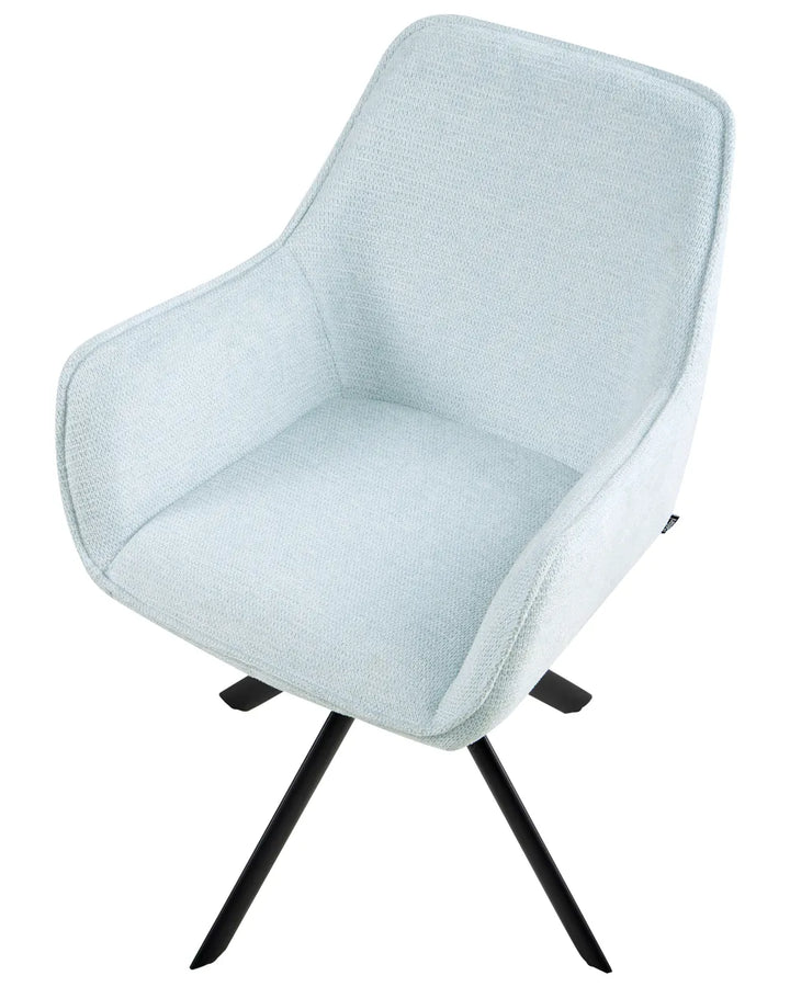 Dining Chair Swivel Faux Linen Light Blue Leah