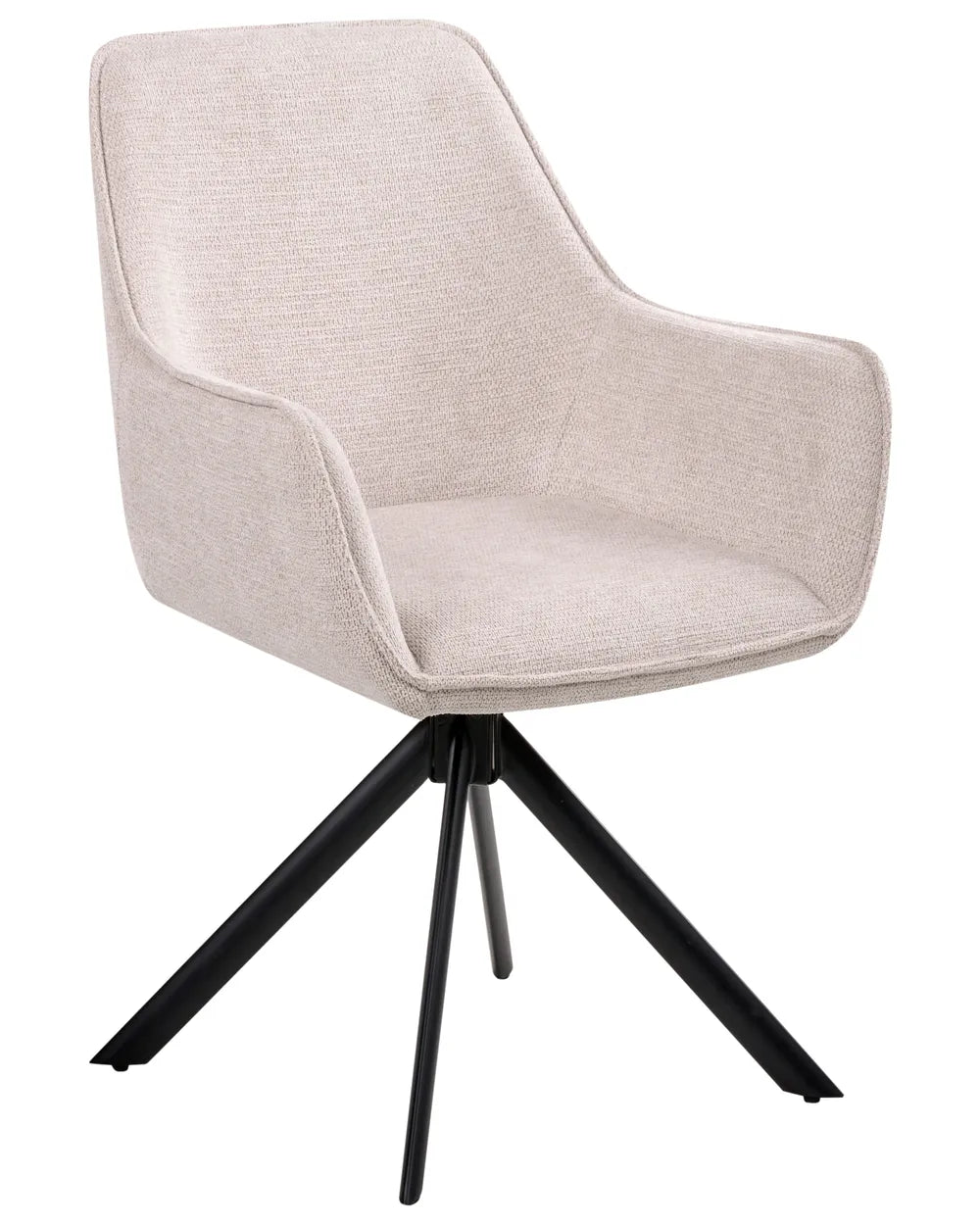 Dining Chair Swivel Faux Linen Light Beige Leah