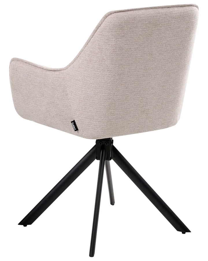 Dining Chair Swivel Faux Linen Light Beige Leah