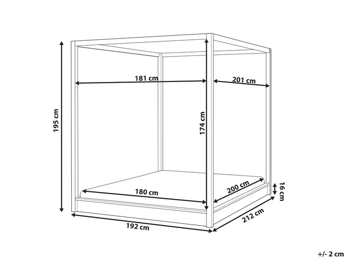 Four Poster Bed Wood 180 x 200 cm (EU Super King) Light Brown Penny