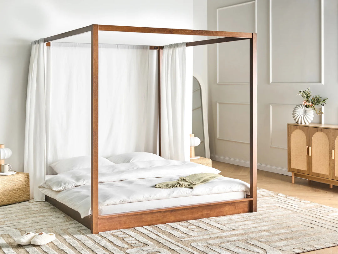 Four Poster Bed Wood  180 x 200 cm (EU Super King) Dark Brown Penny